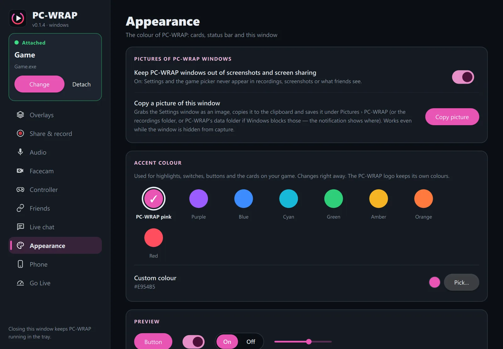 Appearance: accent color