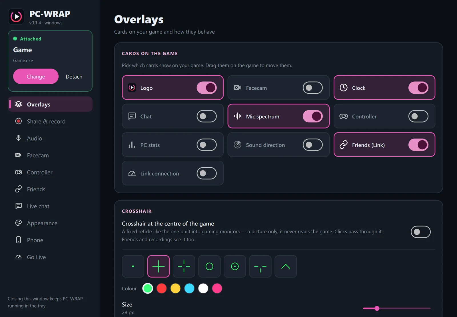 Settings: Overlays